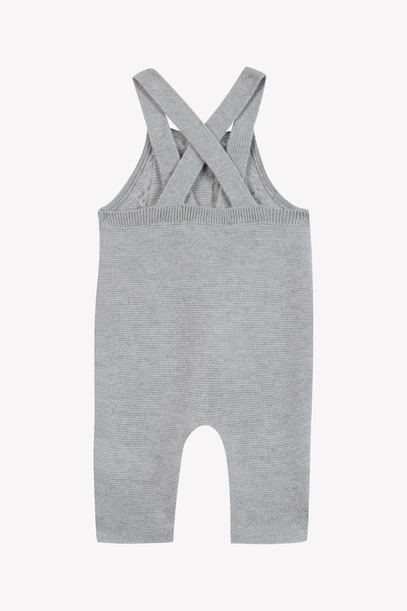 Grey Wool Cashmere Cableknit Overalls
