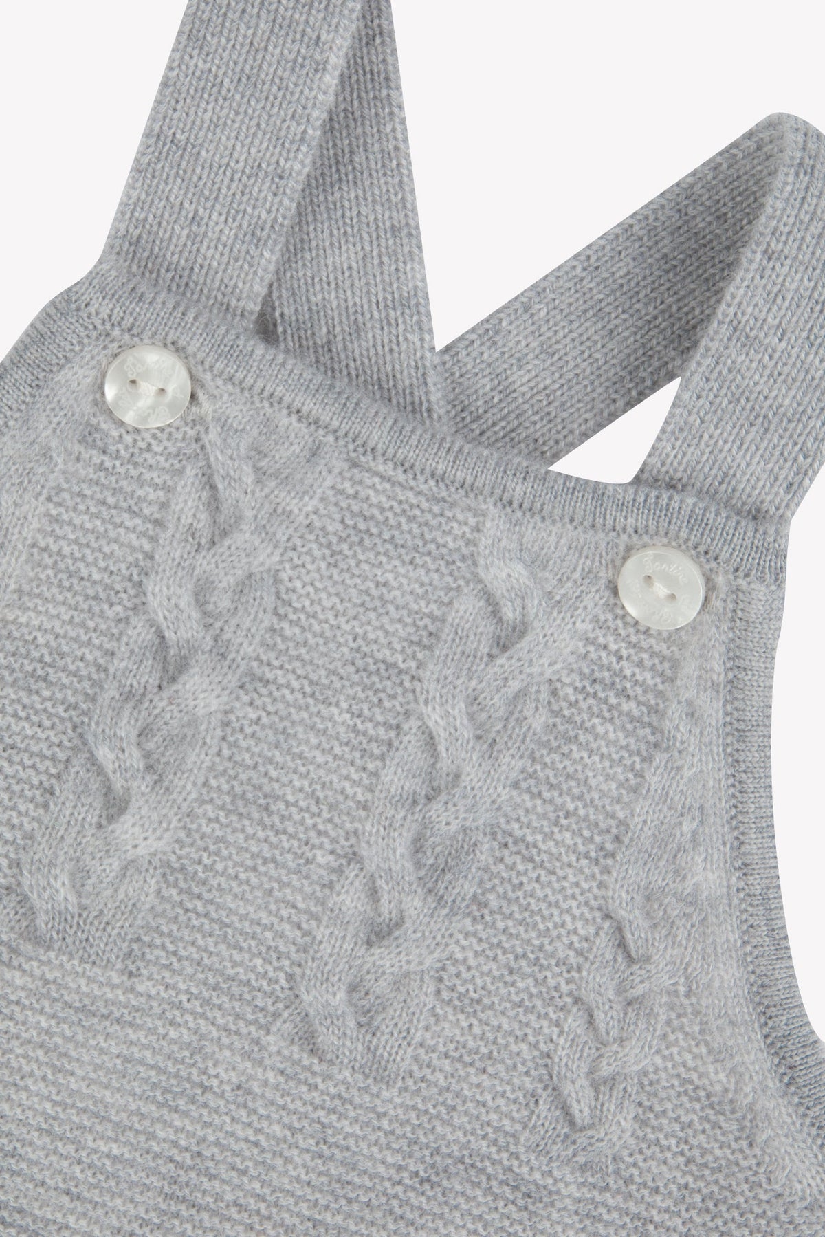 Grey Wool Cashmere Cableknit Overalls