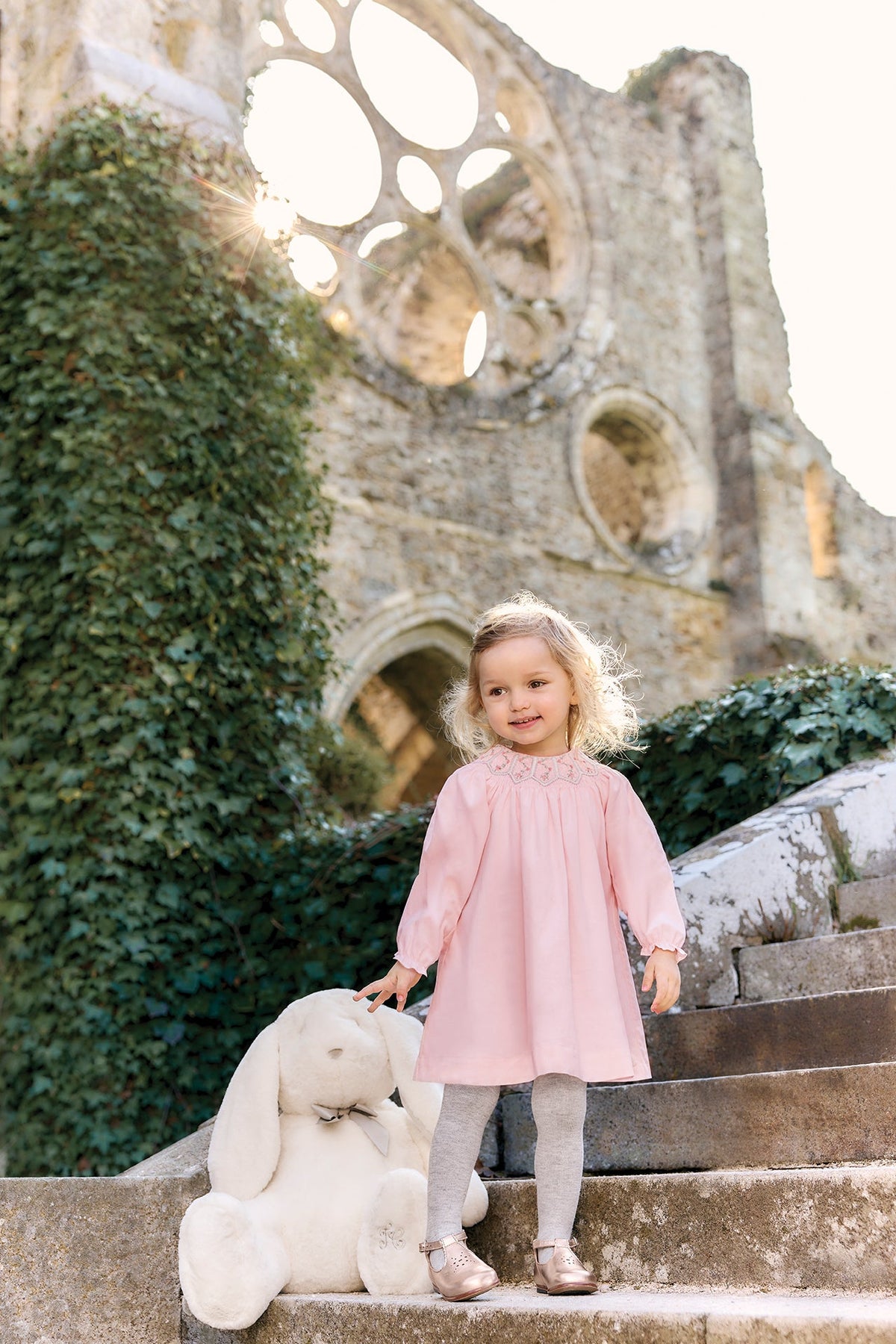 Tartine et Chocolat Pink Fine Corduroy Dress