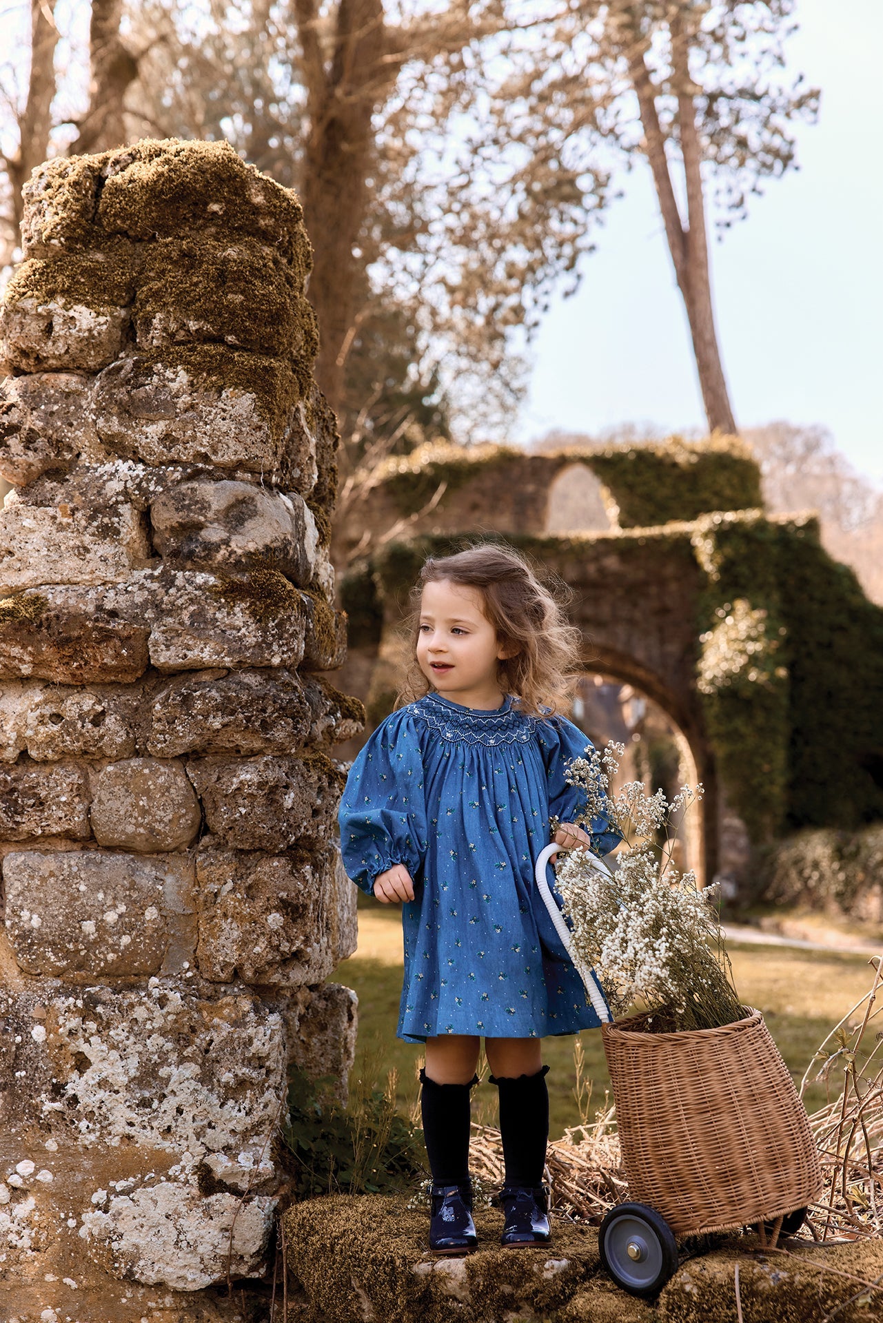 Tartine et Chocolat Smocked Chambray Dress