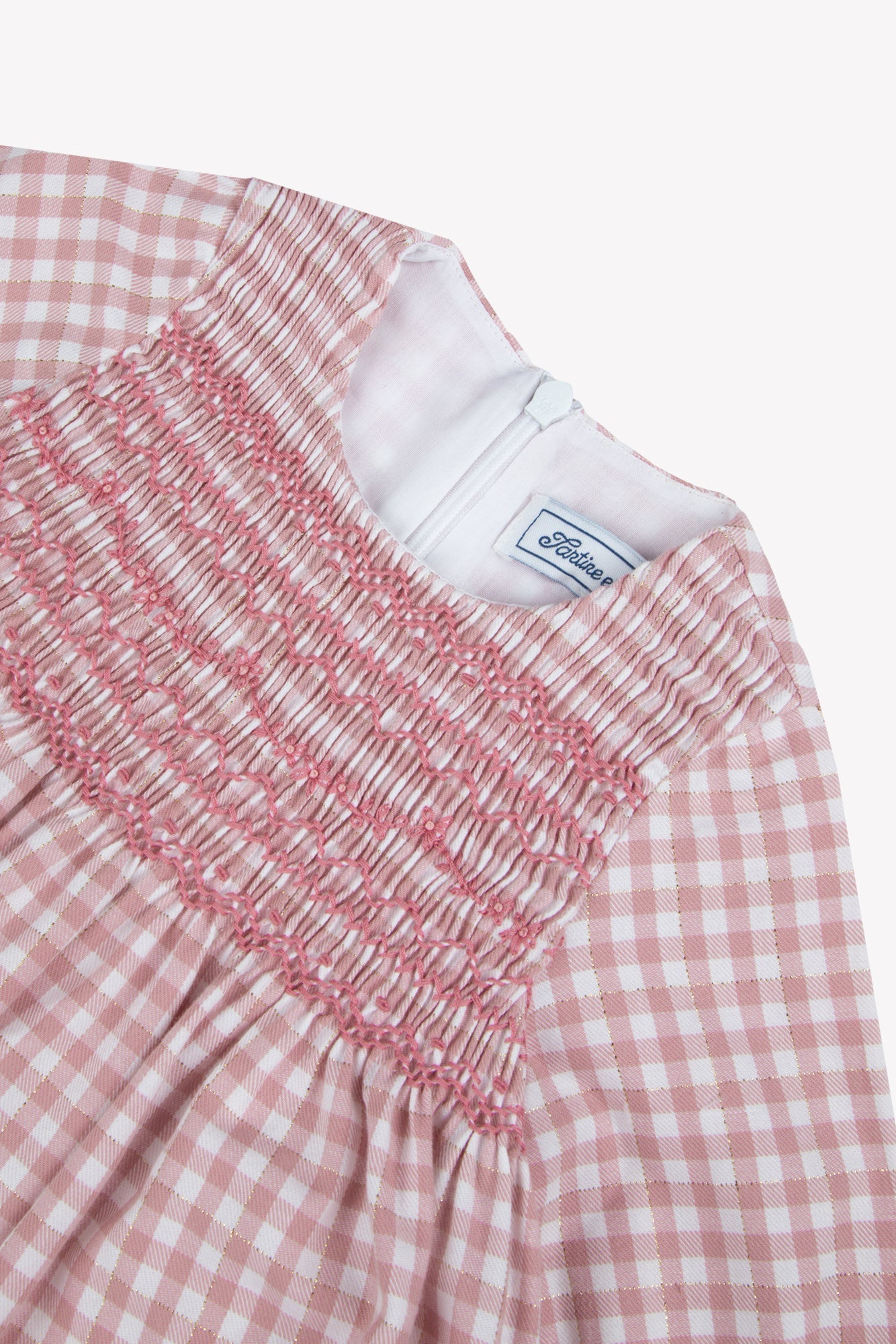 Tartine et Chocolat Pink Gingham Smocked Dress