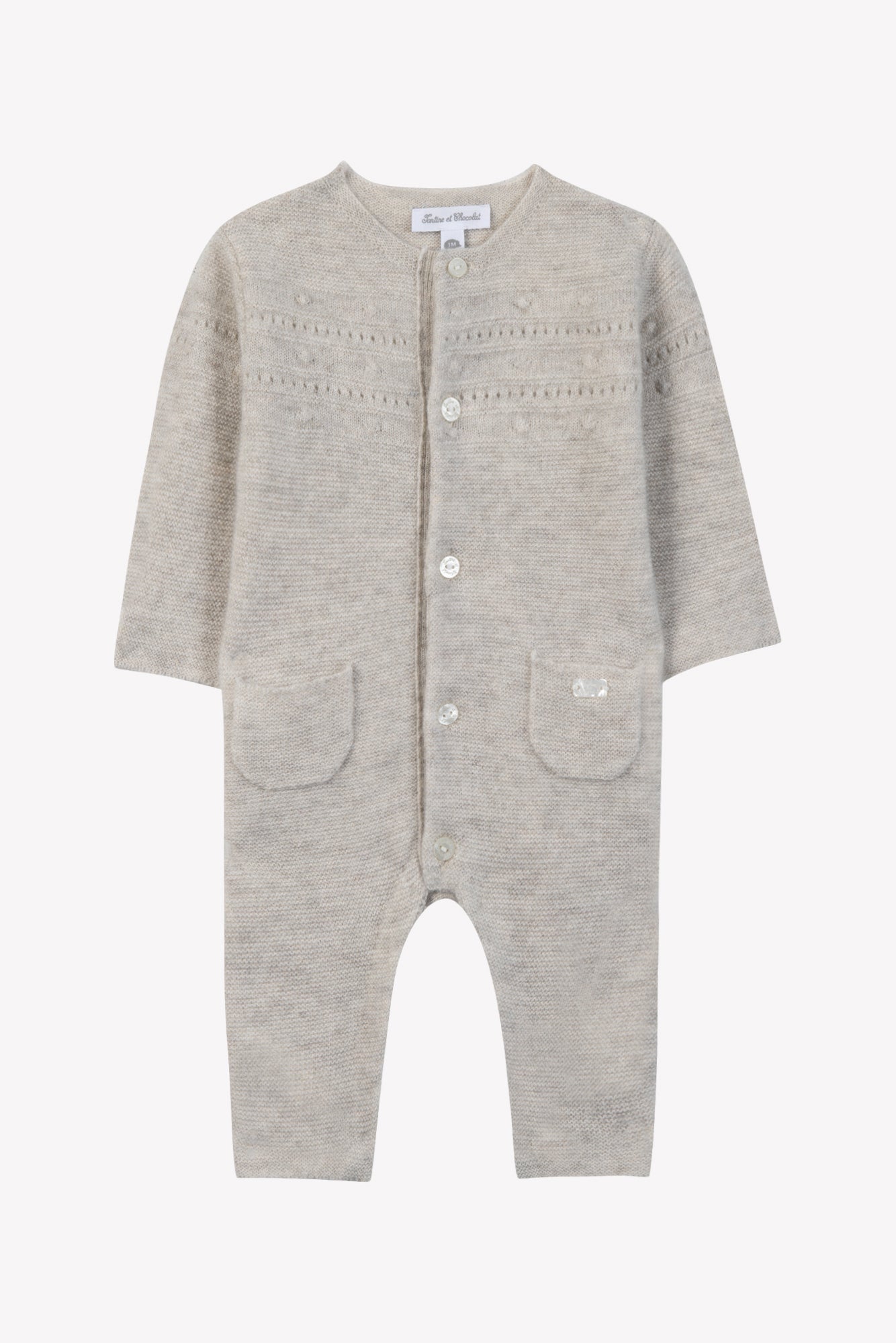 Tartine et Chocolat Beige Wool Cashmere Romper