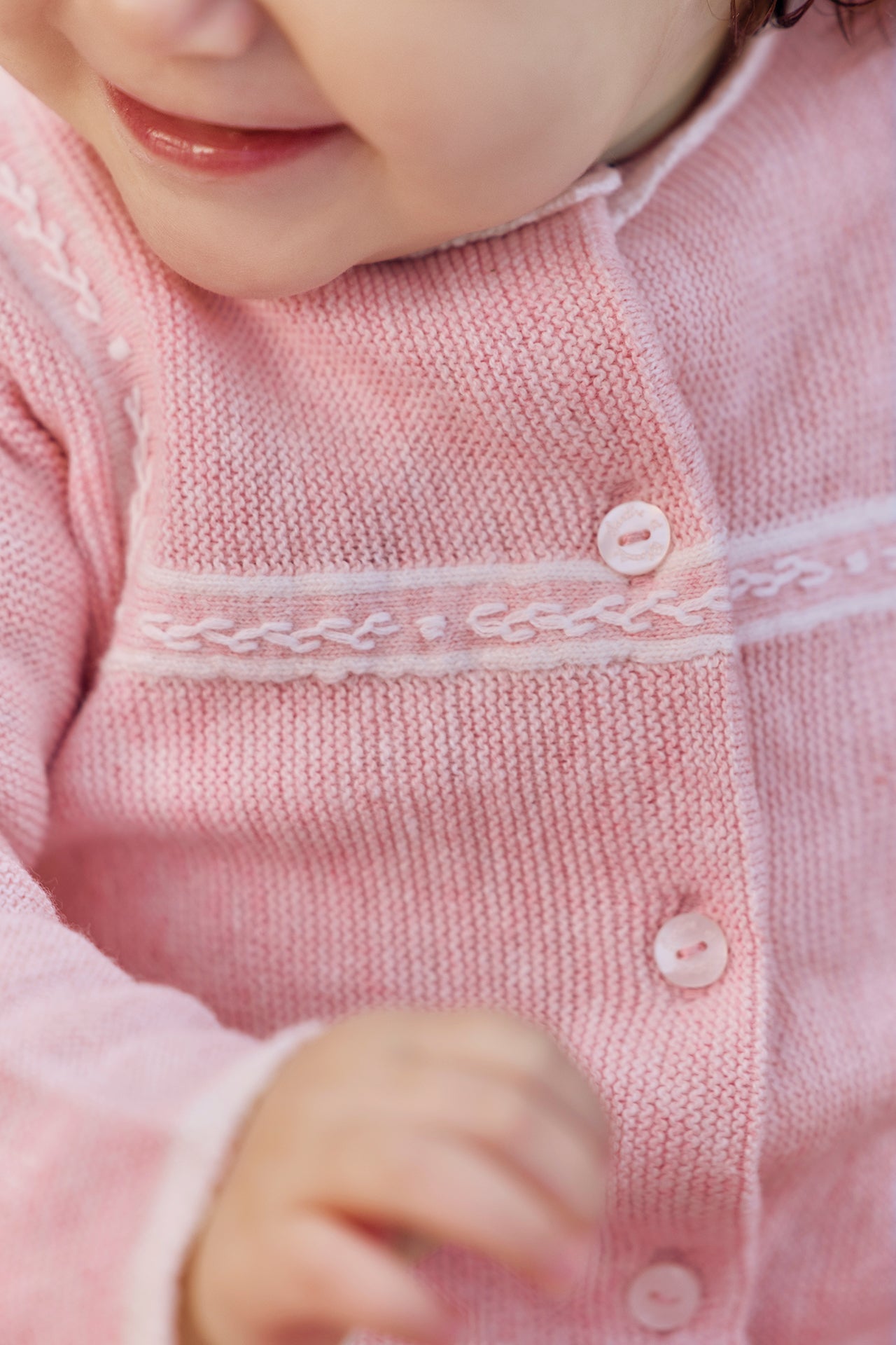 Cotton Cashmere Pink Knit Romper