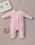 Cotton Cashmere Pink Knit Romper