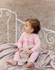 Cotton Cashmere Pink Knit Romper
