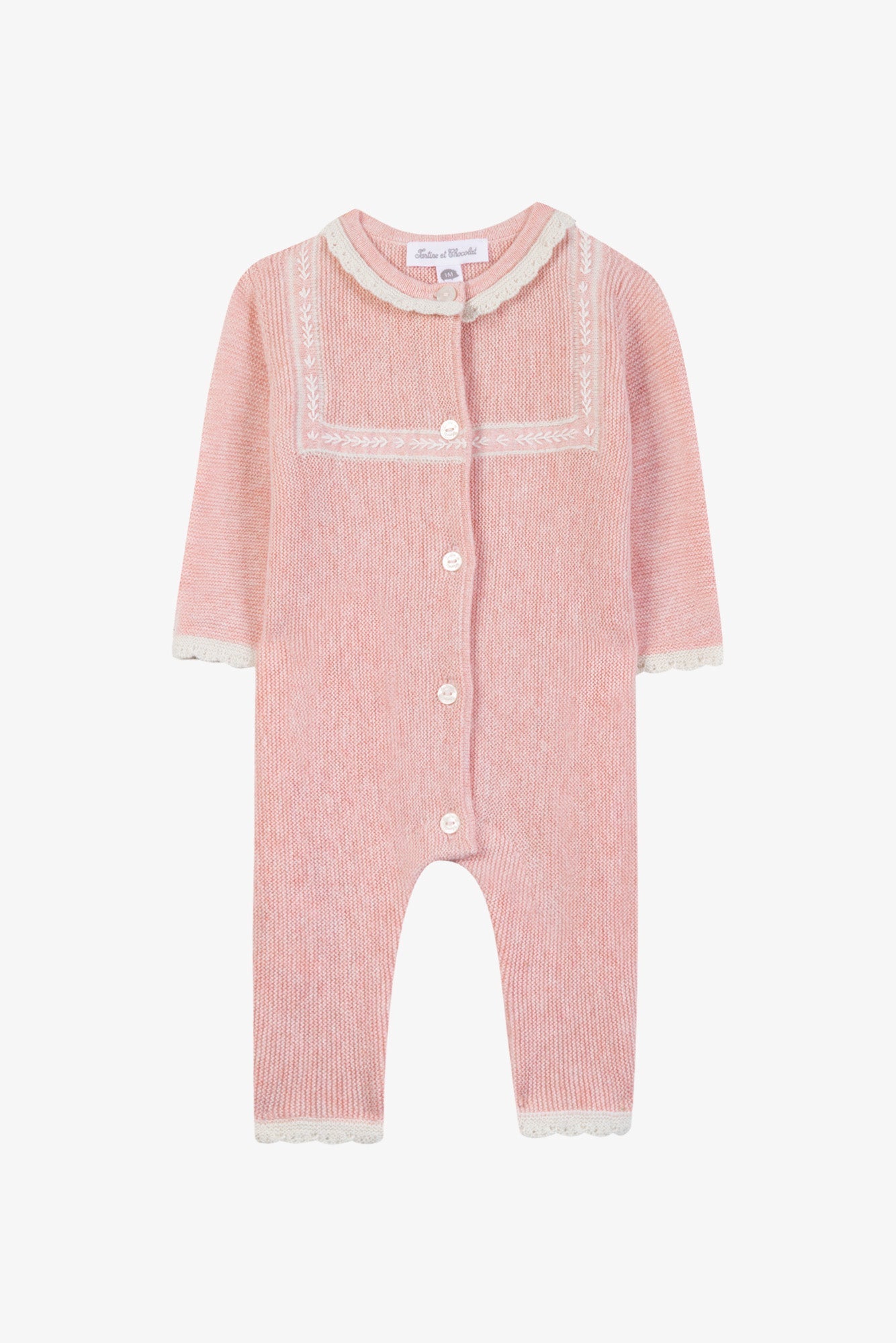 Cotton Cashmere Pink Knit Romper