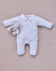 Tartine et Chocolat Ribbed Knit Embroidered Collar Romper