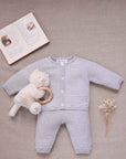 Grey Wool Cashmere Cableknit Set