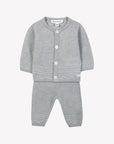 Grey Wool Cashmere Cableknit Set