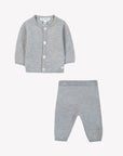 Grey Wool Cashmere Cableknit Set