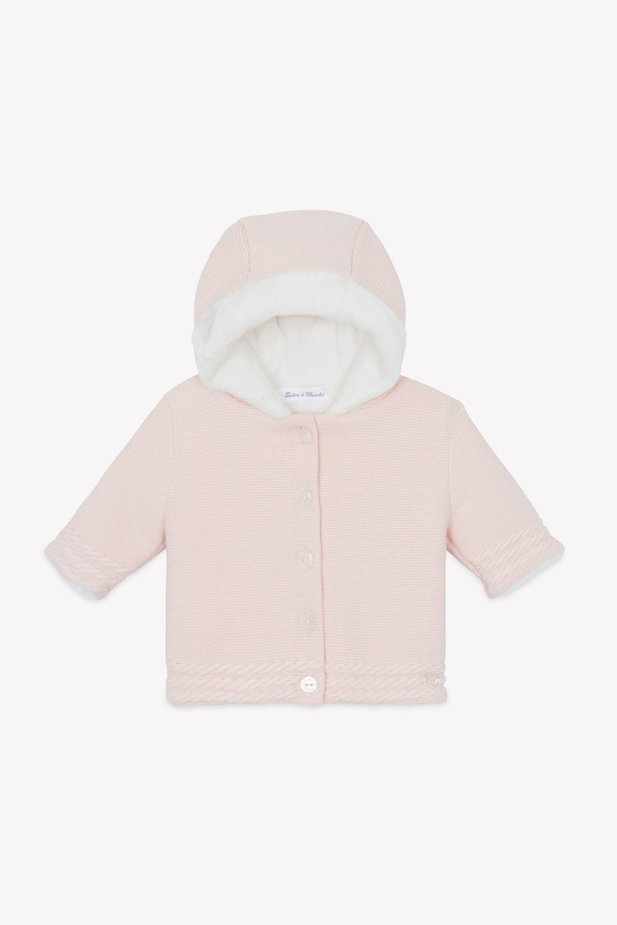 Pink Cotton Cashmere Baby Jacket