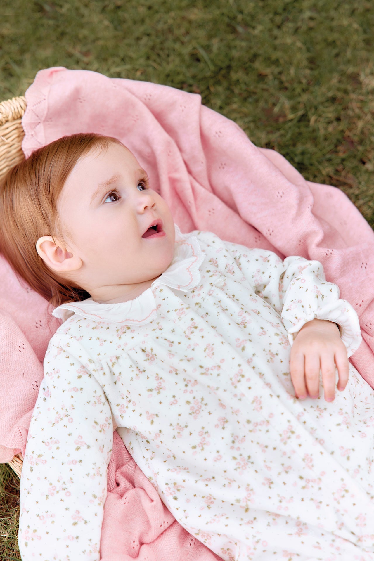 Tartine et Chocolat Velour Floral Romper