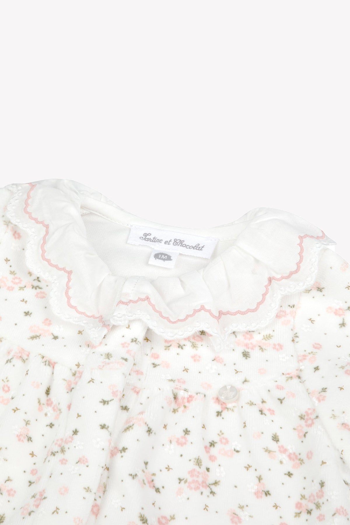 Tartine et Chocolat Velour Floral Romper
