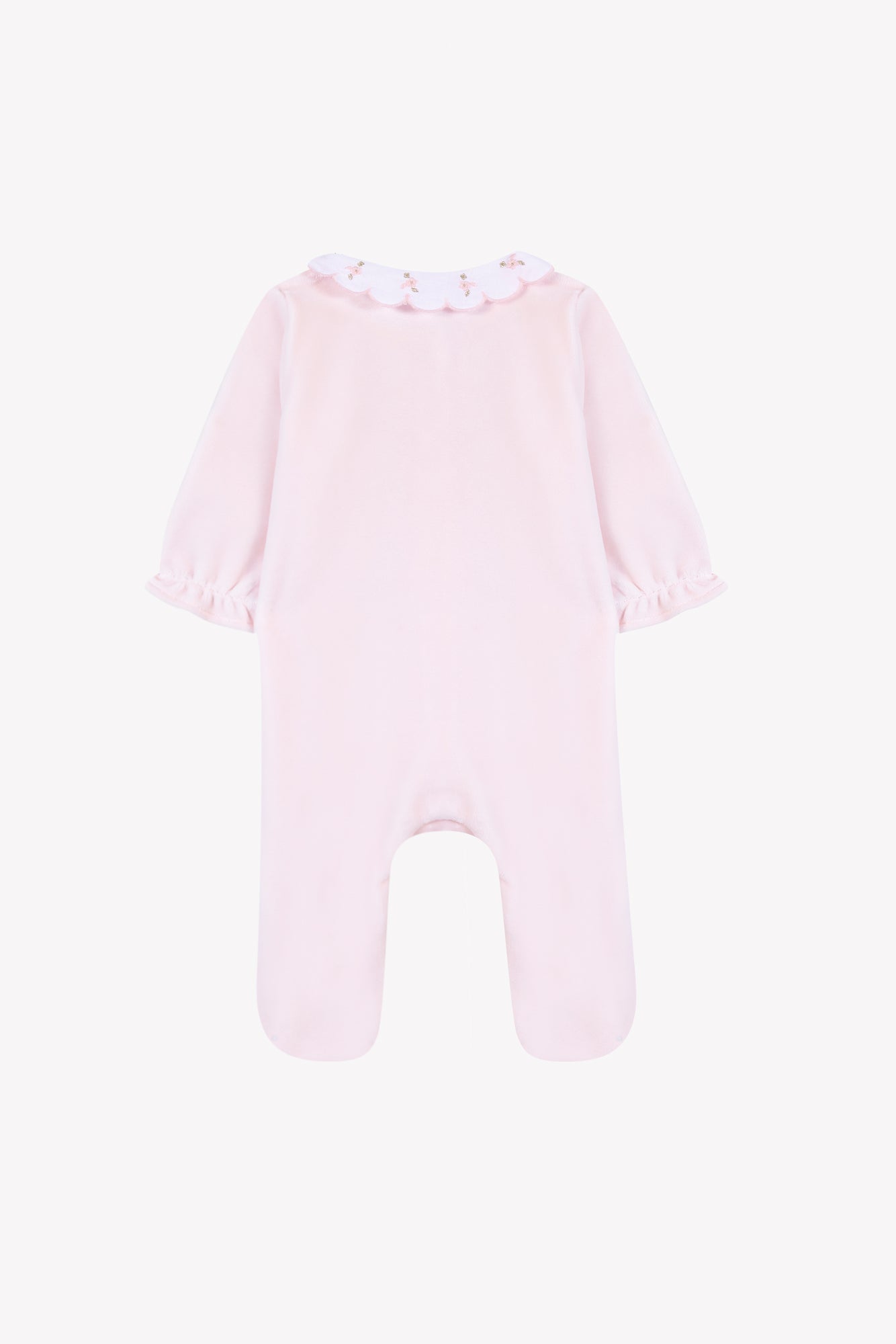 Tartine et Chocolat Velour Scallop Collar Footie