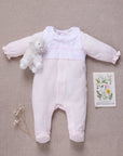 Tartine et Chocolat Pink Cotton Dot Embroidered Footie