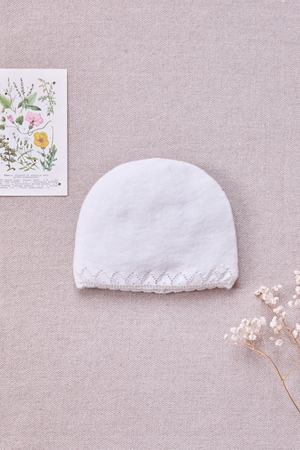 Ivory Cotton Cashmere Baby Hat