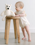 Organic Cotton Ecru Ruffle Romper