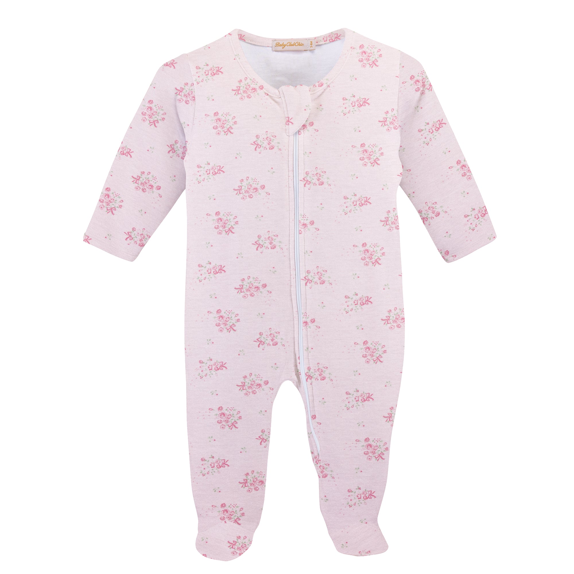 Tiny Bunch of Roses Zipper Footie
