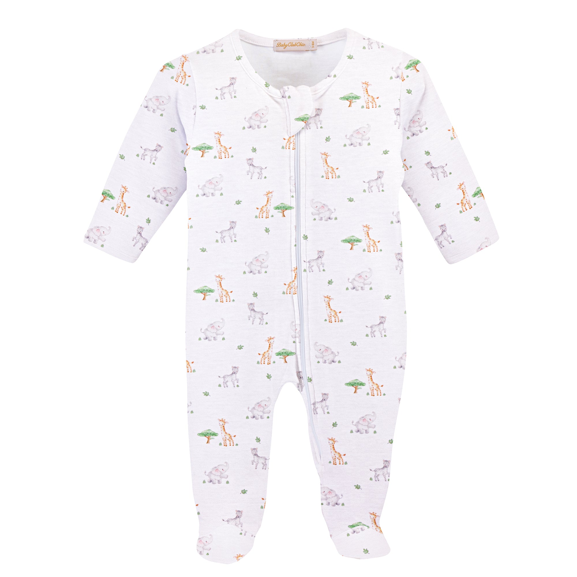 Tiny Safari Zipper Footie