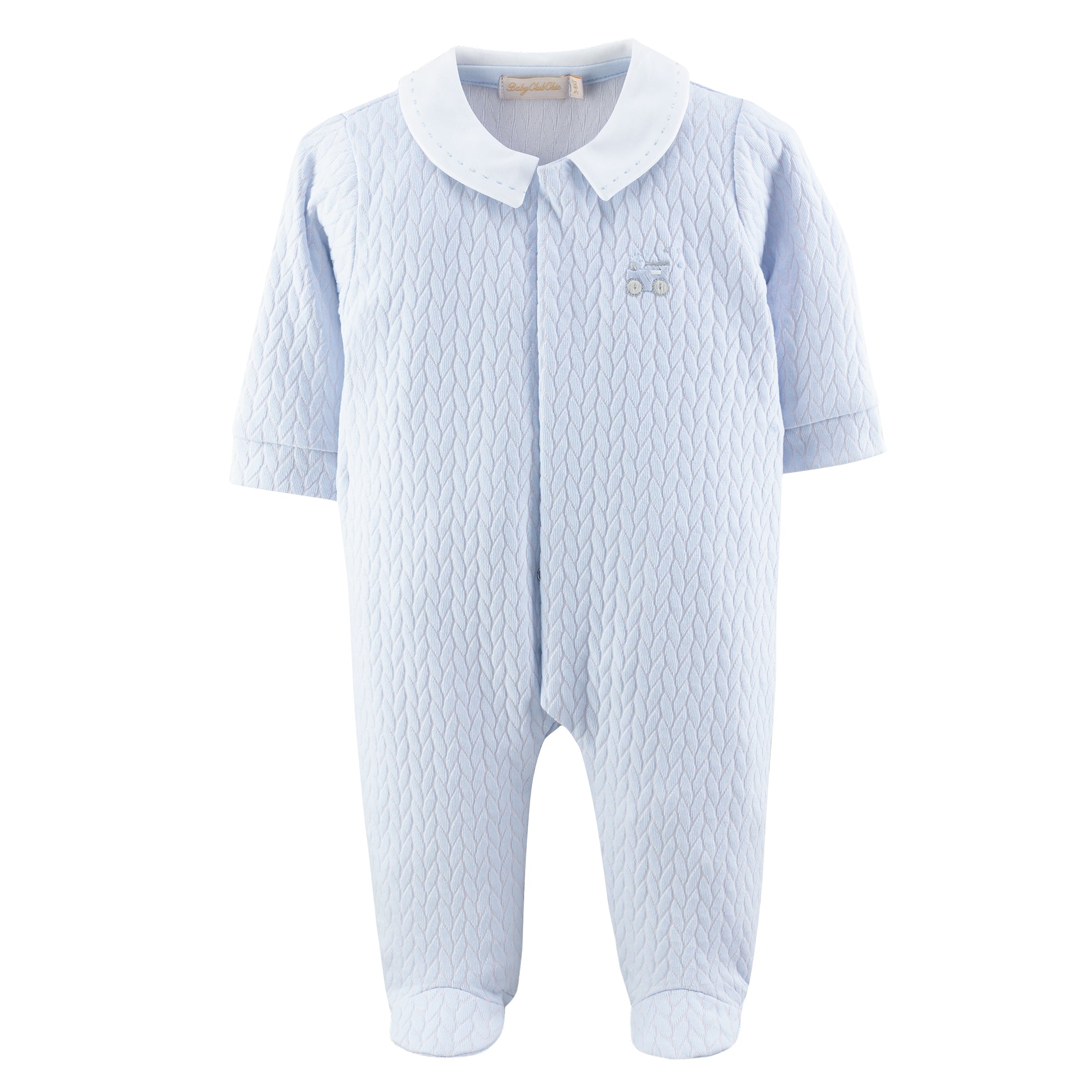 Jacquard Train Embroidered Footie