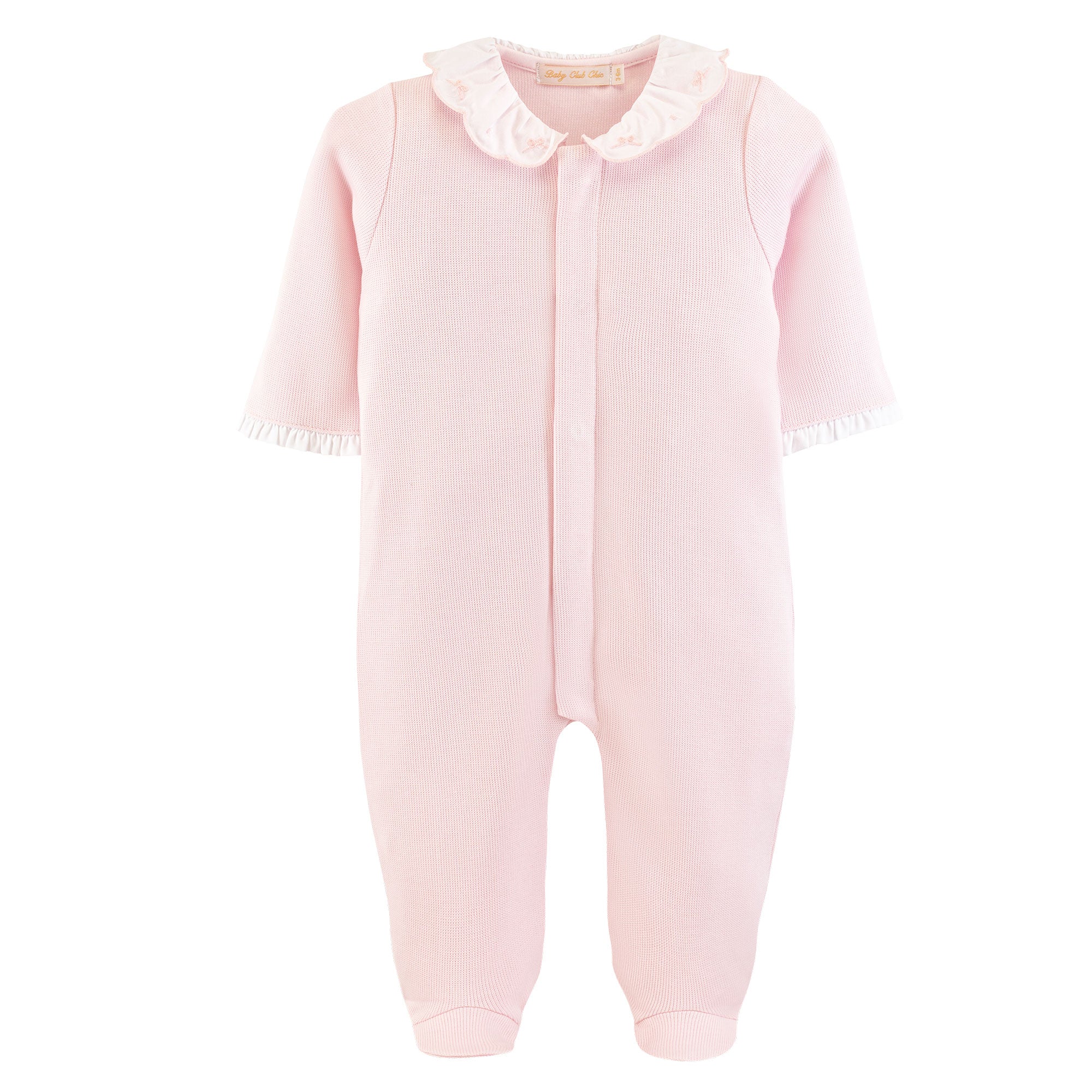 Roses Embroidered Collar Knit Romper