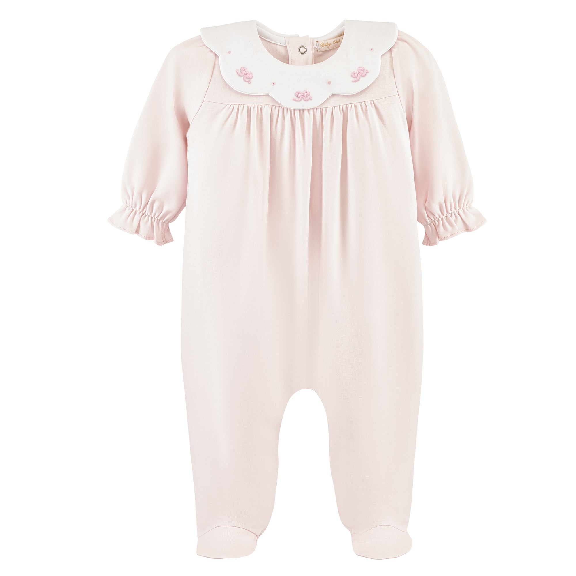 Little Bows Embroidered Collar Romper