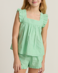 Gustavia Green Gingham Short Set