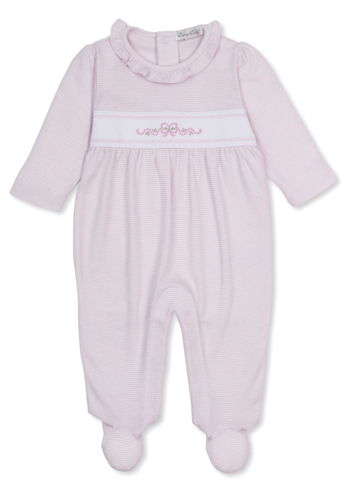 Kissy Kissy Bow Embroidered Footie