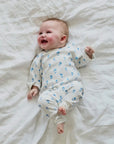 Organic Cotton Baby Blue Flower Baby Set