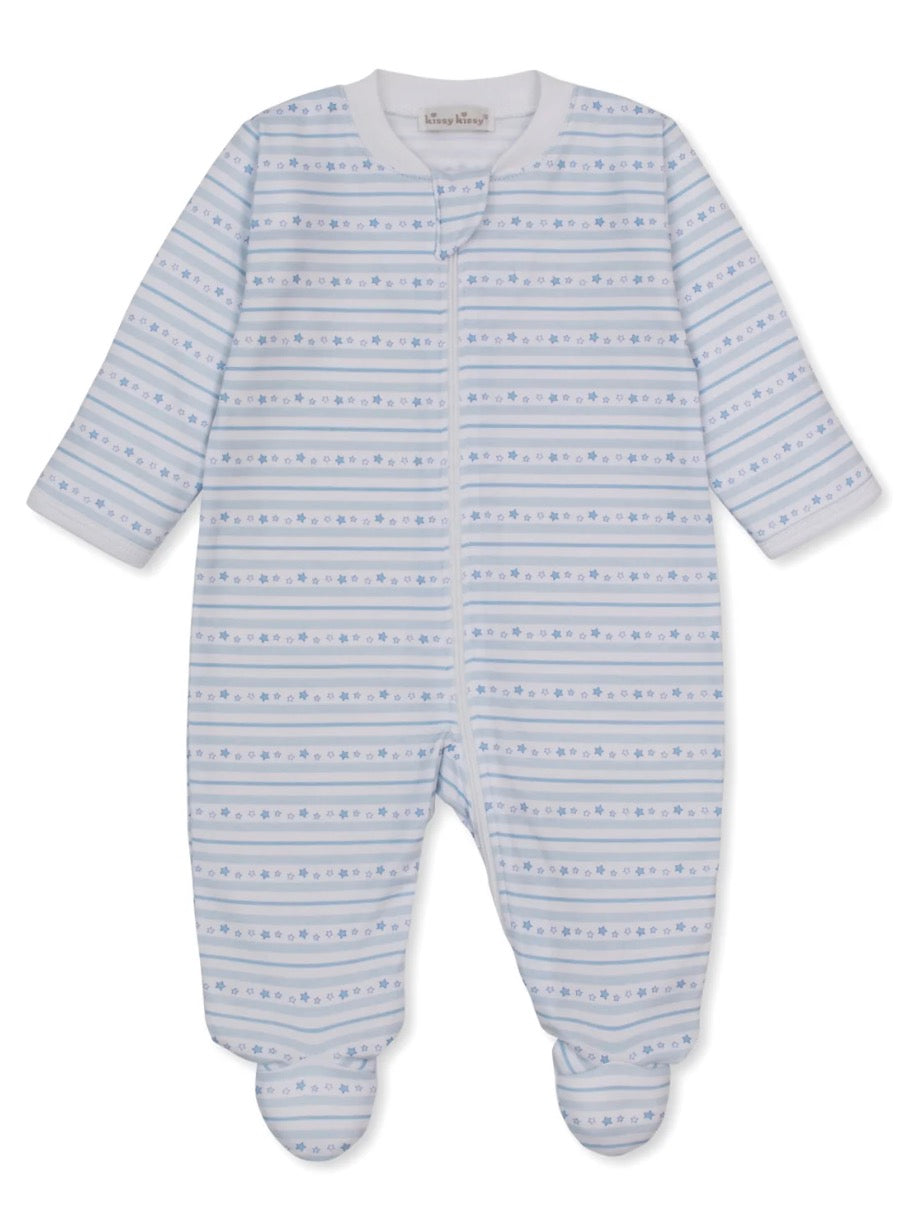 Kissy Kissy Starry Stripes Zip Footie