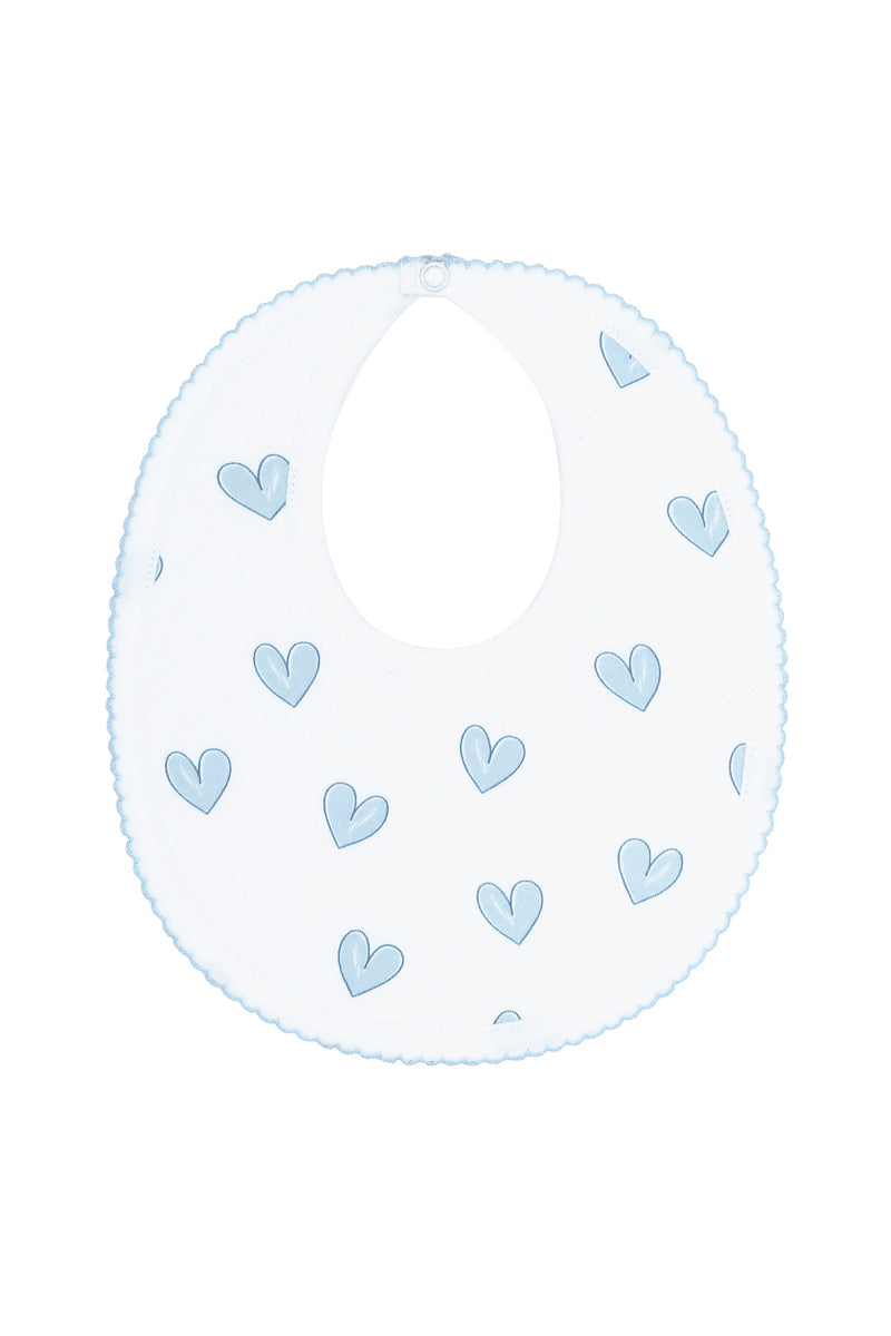 Blue Heart Print Bib