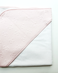 Pink Jacquard Bows Hooded Towel