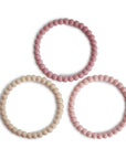 Silicone Pearl Teething Bracelet - linen/peony/pale pink