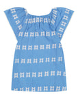 Blue Empbroidered Capucine Girl's Caftan