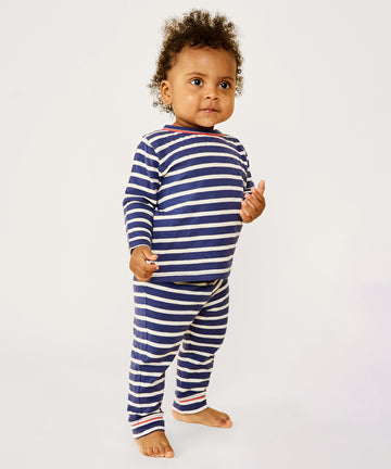 Marine/ White Striped Baby Set Bundle