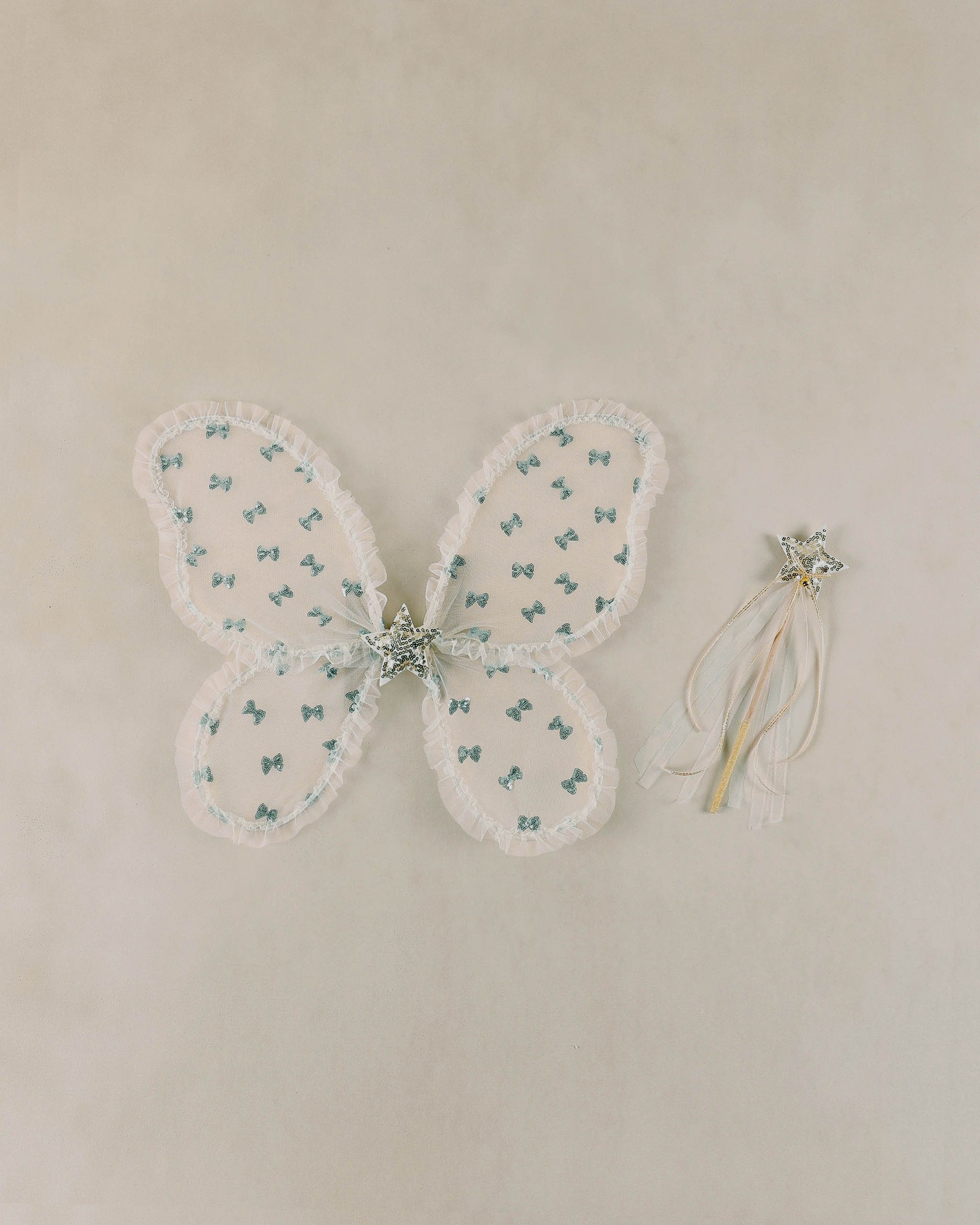 Sky Sequin Bow Wings and Wand