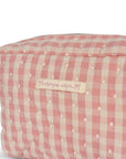 Organic Cotton Pink Gingham Toiletry Bag