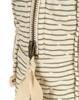 Organic Cotton Sage Striped Toiletry Bag- Large