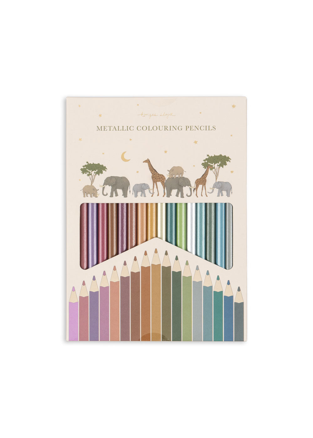 Set of 18 Metallic Colored Pencils