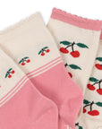 2 Pack Cherry Jacquard Socks