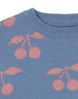 Organic Cotton Lapis Cherry Sweater
