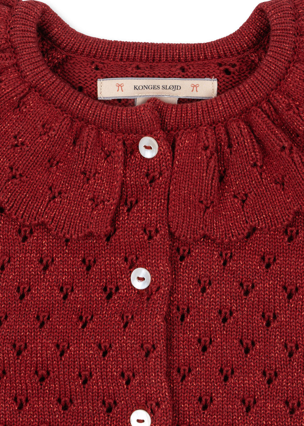 Dahlia Shimmer Red Cardigan