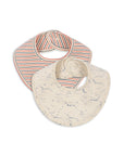 2 Pack Cotton Bibs- Cielo/ Stripe