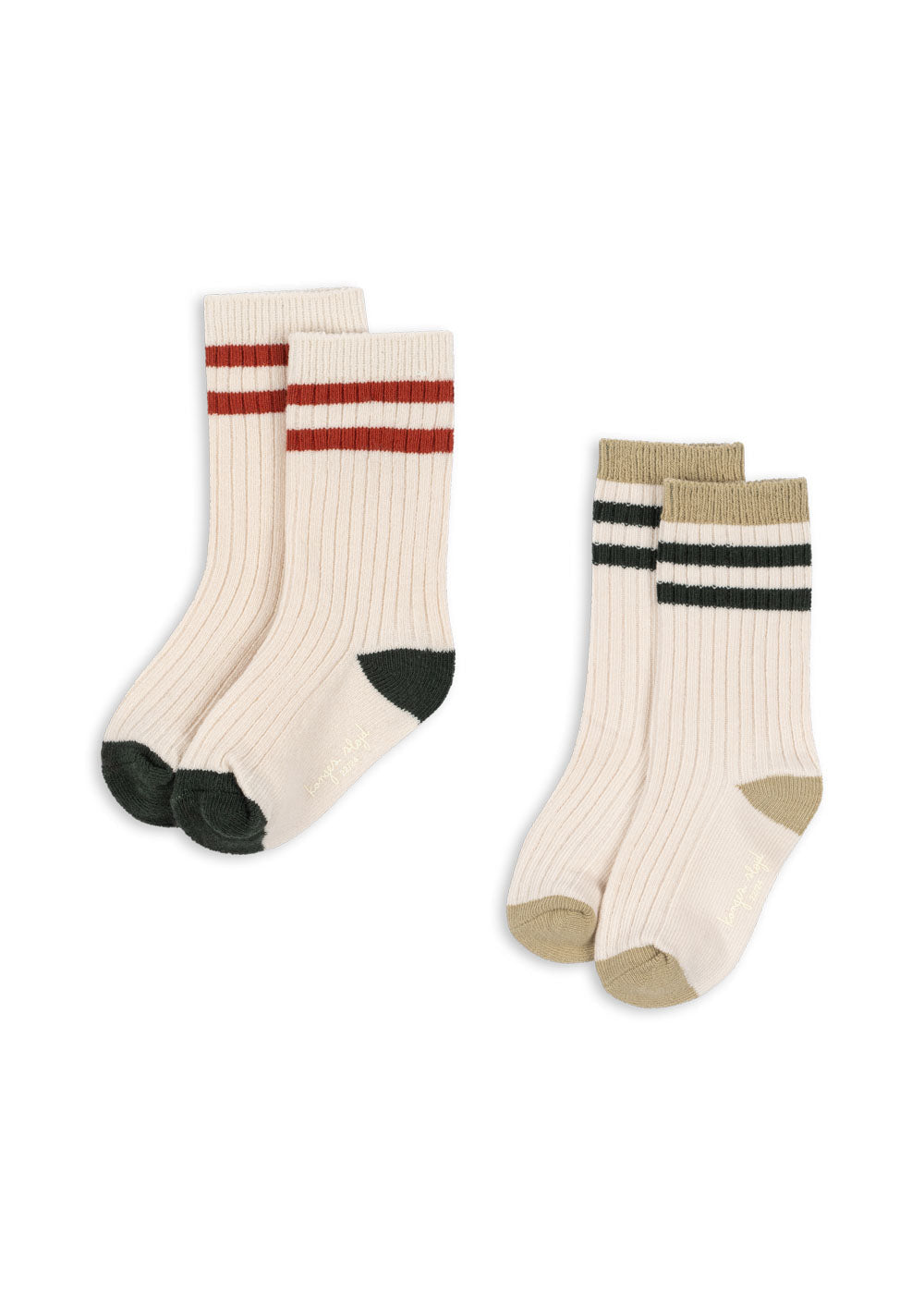 2 Pack Amber and Green Striped Socks
