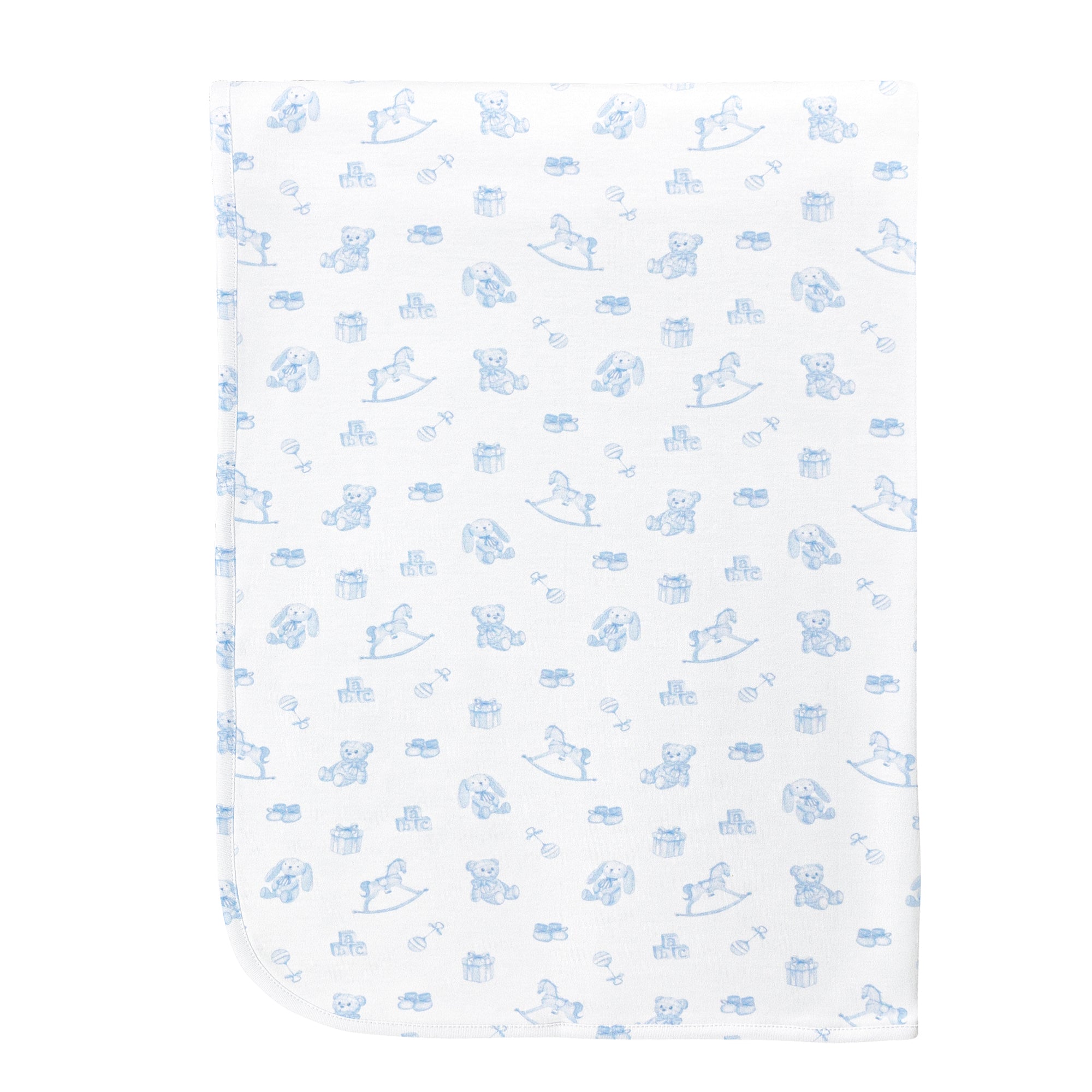 Blue Tiny Baby Toys Receiving Blanket