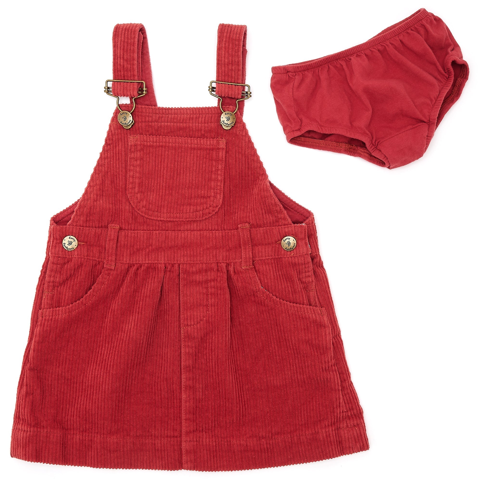 Red Chunky Corduroy Dress