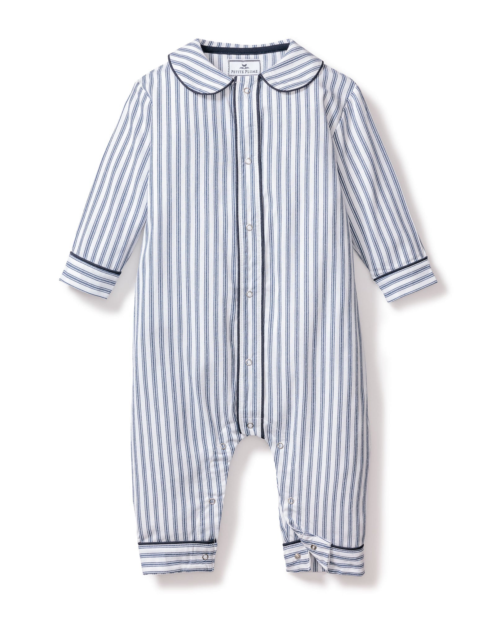Navy Ticking Stripe Romper