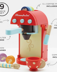 Wooden Toy Coffee Machine & Pods