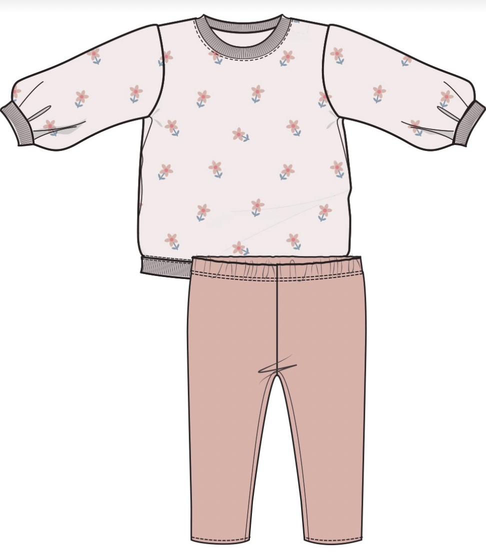 Danish Daisy Sweatshirt and Legging Set