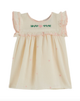 Ecru Heart Embroidered Baby Dress